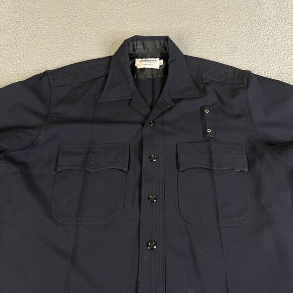 Elbeco Shirt Men 16 1/2 Blue 100% Wool Police Tactical Uniform Detective Work - Picture 2 of 10